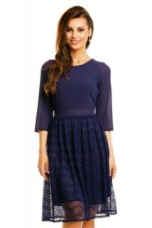 Krátké modré šaty s rukávem hs 359 Velikost: L/40