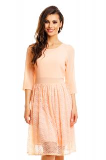 Krátké světle růžové šaty s rukávem hs 359 Velikost: S/36