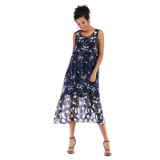Krátké volné letní šaty modré 5950 Velikost: XL/42