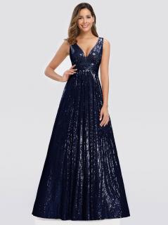 Luxusní modré šaty Ever Pretty 0825 Velikost: 54 / 22 / 26