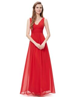 Plesové šaty elegantní červené Ever Pretty 8110 Velikost: 40 / 08 / 12
