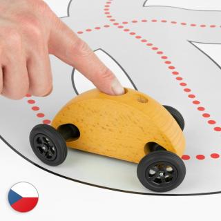 Autíčko Finger Car žluté se závodní dráhou