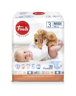 Trudi Baby Dry Fit velikost Medium 4-9 kg 20ks