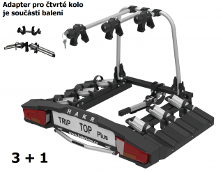 Nosič 4 kol na tažné HAKR TRIP 3+1 TOP Plus