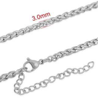 Bižuterní řetízek na krk 45 cm, síla 3 mm