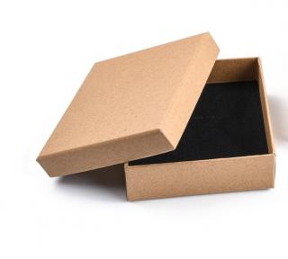 Dárková krabička s víčkem hnědá přírodní 9x9x3 cm karton