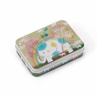 Dárková krabička Šťastný slon plechová 9,6x7x2,2 cm