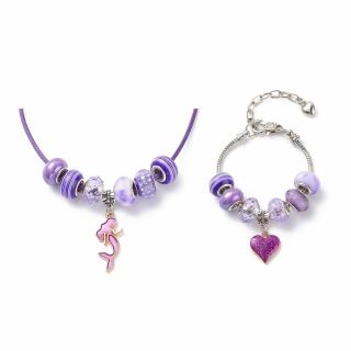 Dárková kreativní sada šperků s korálky Fialinka TOPBEADS pro holky