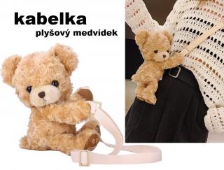 Dětská kabelka plyšový medvídek teddy crossbody taštička 30 cm (cca 30 cm)