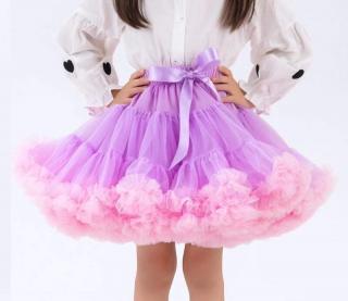 Dětská sukně TUTU PETTI extra velký objem Duo lila a růžová
