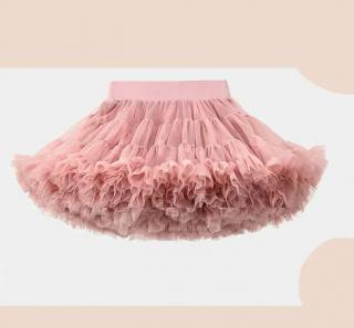 Dětská sukně TUTU PETTI extra velký objem Pudr a karamel