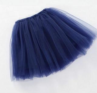 Dětská sukýnka tutu petti modrá tmavá navy blue 5-9 let (sleva akce doprodej)