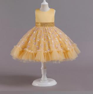 Dětské šaty Diana zlaté flitr slavnostní princeznovské dívčí