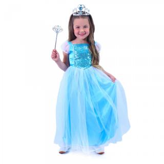 Dětské šaty modré PRINCEZNA kostým karneval