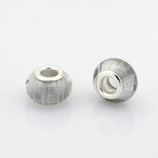 Korálek akryl perleť stříbrný - TOPBEADS