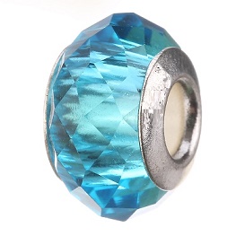 Korálek broušený sklo krystal LUX - modrý světlý - TOPBEADS