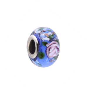 Korálek Lampwork modrý dekor - TOPBEADS