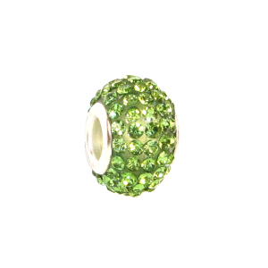 Korálek s krystalky světle zelený - TOPBEADS