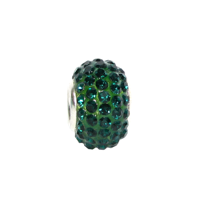Korálek s krystalky tmavě zelený - TOPBEADS