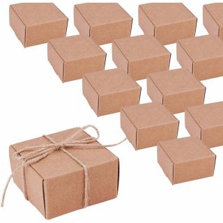 Krabička dárková hnědá malá skládací 6,2x6,2x3,5cm