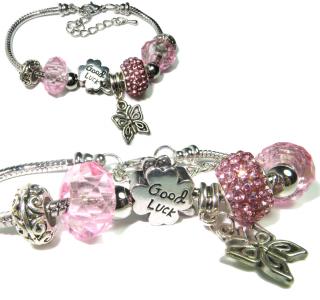 Náramek s korálky 1 LUCKY PINK - TOPBEADS 19-21 cm (+ ZDARMA dárková krabička)