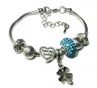 Náramek s korálky 1 SPECIAL BLUE ONE - TOPBEADS 19-21 cm (+ ZDARMA dárková krabička)