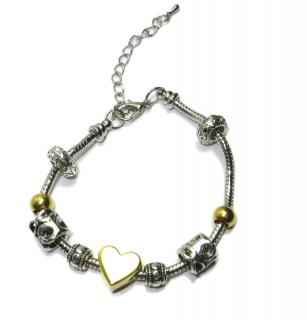 Náramek s korálky 12 PRIVATE HEART - TOPBEADS 19-21 cm (+ ZDARMA dárková krabička)