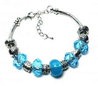 Náramek s korálky BLUE SECRET - TOPBEADS 19-22 cm (+ ZDARMA dárková krabička)