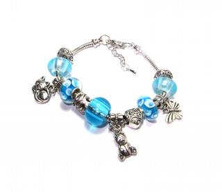 Náramek s korálky XIO modry MAGICAL BLUE modrý TOPBEADS 19-21 cm (+ ZDARMA dárková krabička)