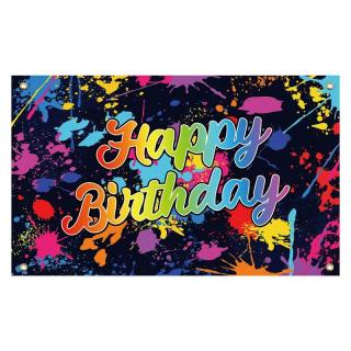 Narozeninová dekorace graffiti velký závěsný banner Happy Birthday