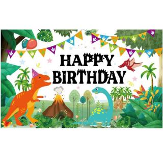 Narozeninová dekorace velký závěsný banner Dinosauři Happy Birthday