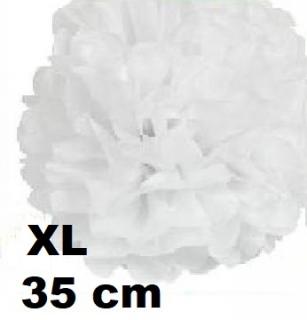 Papírové květinové koule Pom-poms 35cm - bílá (velké 35 CM)