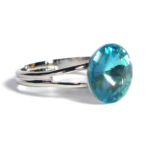 Prsten RIVOLI krystal modrý universální velikost