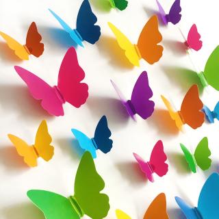Samolepící 3D motýlci barevní