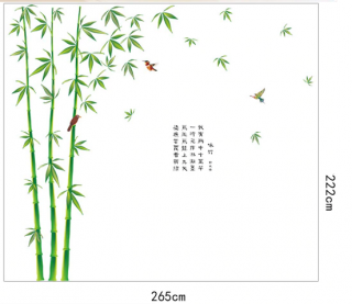 Samolepky na zeď Bambus s ptáčky 2,2x2,6