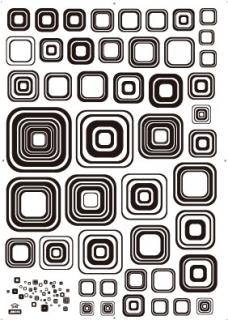 Samolepky na zeď Černobílé čtverce, kostičky (arch 50x70)