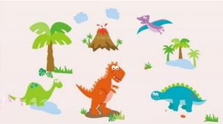Samolepky na zeď Dinosauři barevní (arch 60x90)