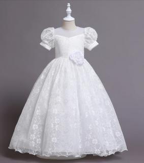 Šaty dětské slavnostní bílé Sněhurka princeznovské luxusní