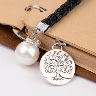 Záložka do knihy s přívěskem strom a bílá perla (SLEVA )