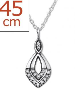 Stříbrný dámský náhrdelník - BONA Barva kamenů: Čirá