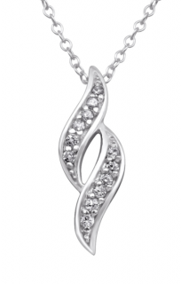 Stříbrný dámsky náhrdelník - VLNKY