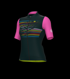 Letní cyklistický dres ALÉ dámský LOGO PR-S Verde Scuro / Dark Green Velikost oblečení: L