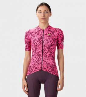 Letní cyklistický dres ALÉ dámský PAPILLON PR-E Fluo Pink Velikost oblečení: L