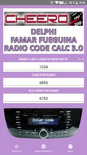 DELPHI FAMAR FUEGUINA RADIO CODE CALC (autorádio)