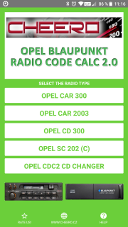 OPEL BLAUPUNKT RADIO CODE CALC - CAR300 CAR2003 CD300 SC202 CDC2 (autorádio)