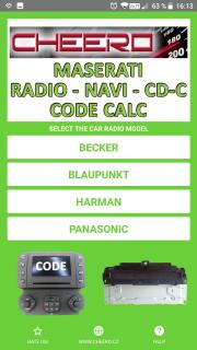 RADIO CODE FOR MASERATI BLAUPUNKT M139 BECKER INFOTAINMENT HARMAN VP4 PANASONIC (autorádio)