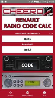 RENAULT RADIO CODE CALC (autorádio)