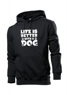 Mikina s potiskem  Life better with a dog