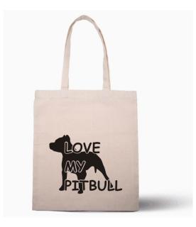 Nákupní taška s potiskem Love my Pitbull