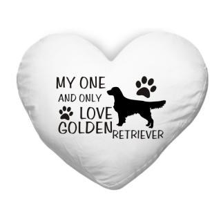 Polštář ve tvaru srdce My one and only love Golden Retriever